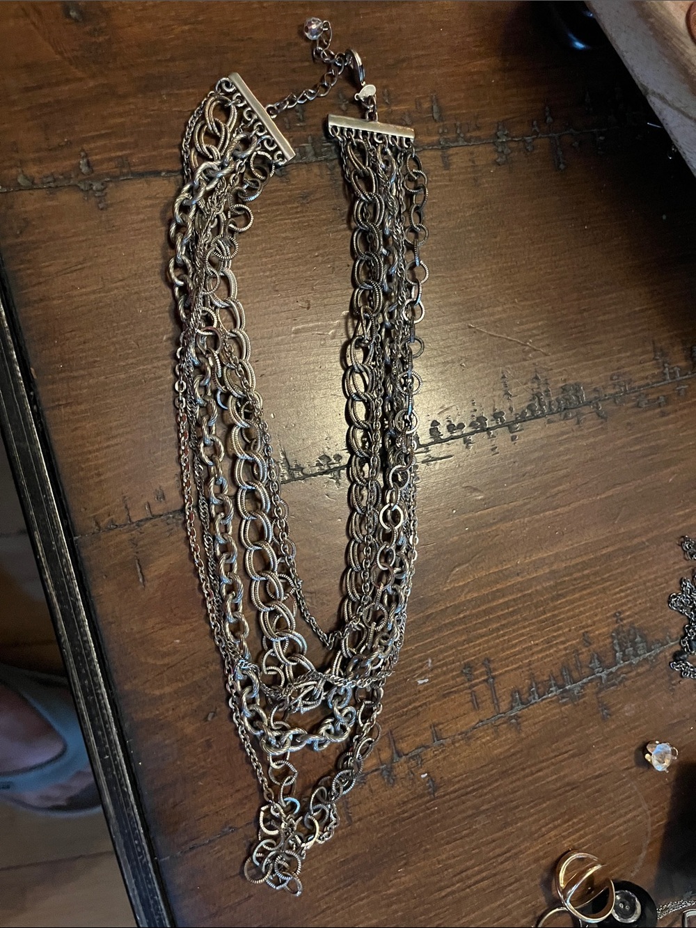 Multi-Strand Silver Chain Necklace - Women Jewelry 1851